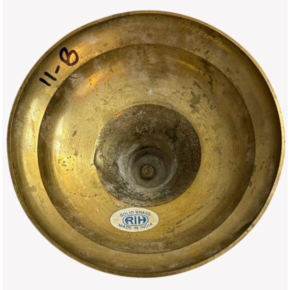 RIH Solid Brass Candle Holder Candlestick Made In India 7 1/2" x 4" - Picture 4 of 5